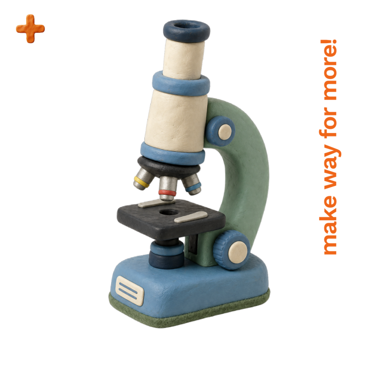 ER Proposal Peer Review Toy microscope with an adjustable lens and colourful base design.